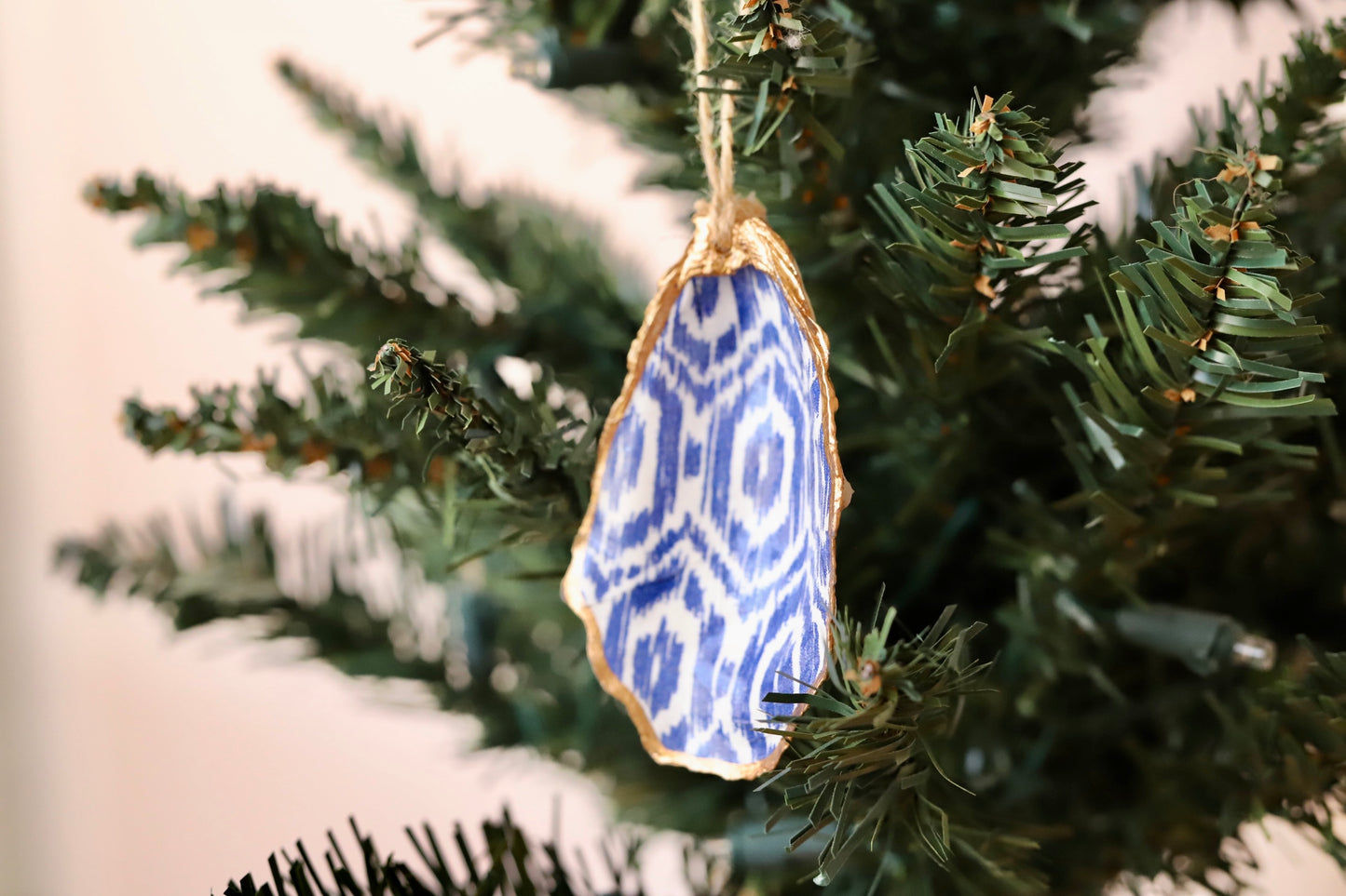 Blue Ikat Ornament