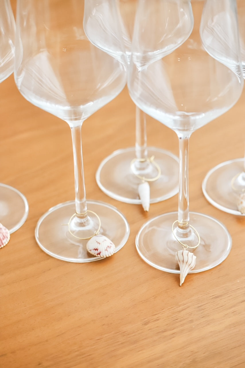 Gilded Seashell Wine Charm Set