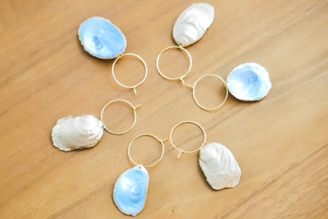 Gilded Mini Oyster Wine Charm Set - Ocean Edition