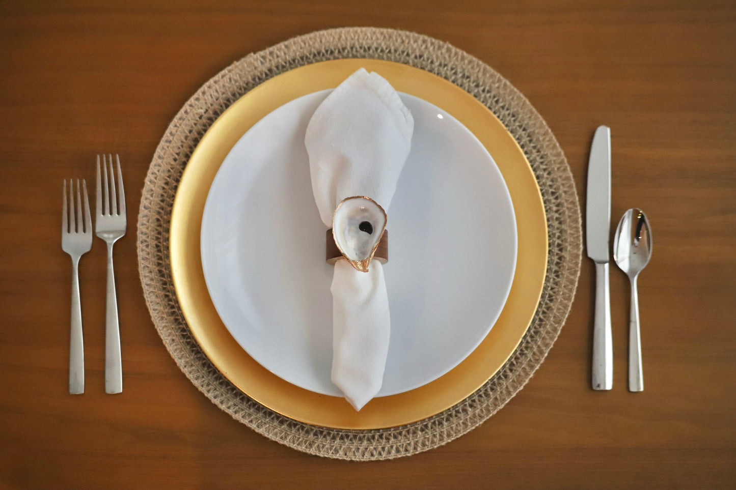 Half Dozen Gilded Wood Napkin Rings