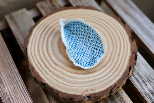 Hand Painted Blue Scales Trinket Dish