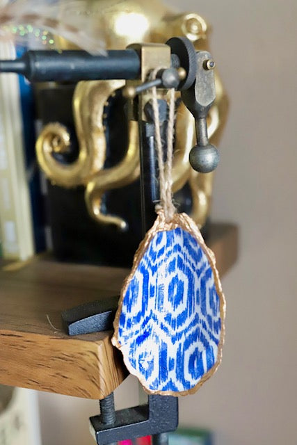 Blue Ikat Ornament