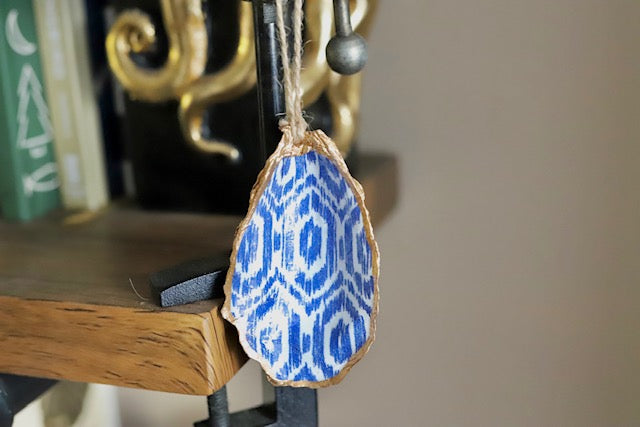 Blue Ikat Ornament