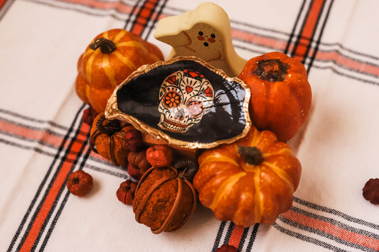 Sugar Skull Trinket Dish - Dark Edition