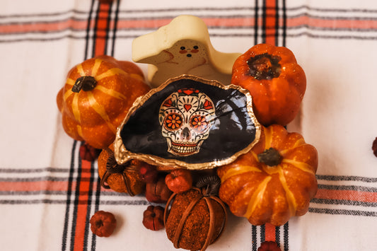 Sugar Skull Trinket Dish - Dark Edition