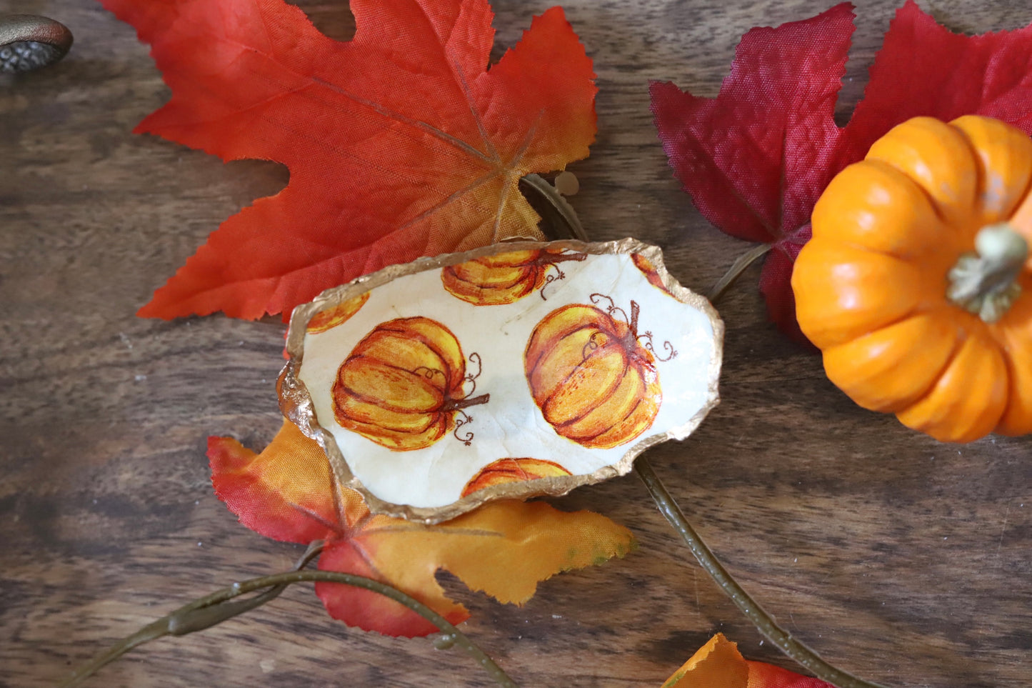 Patterned Pumpkin Trinket Dish