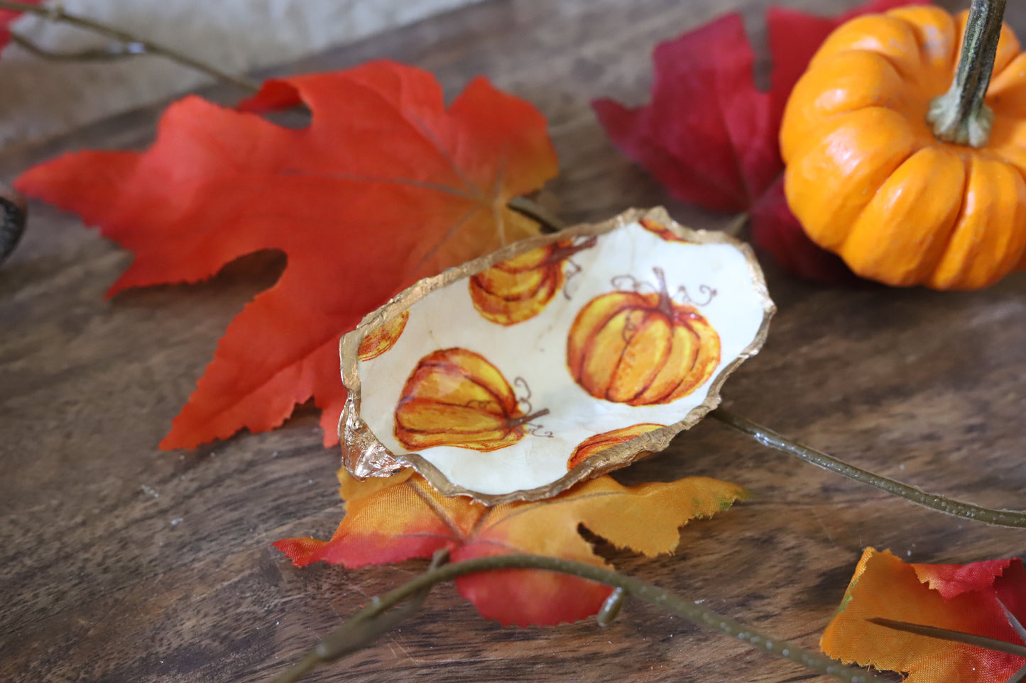 Patterned Pumpkin Trinket Dish