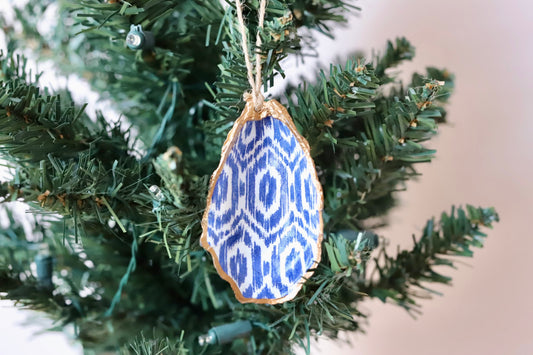 Blue Ikat Ornament