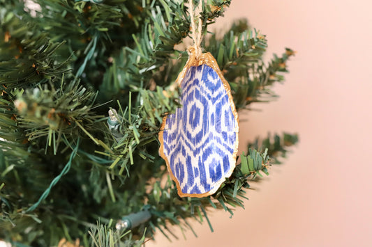 Blue Ikat Ornament
