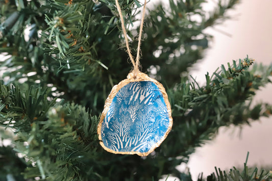 Teal Coral Ornament