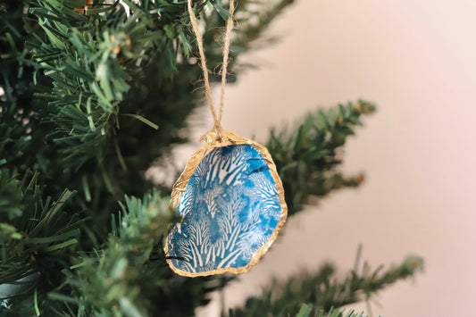 Teal Coral Ornament